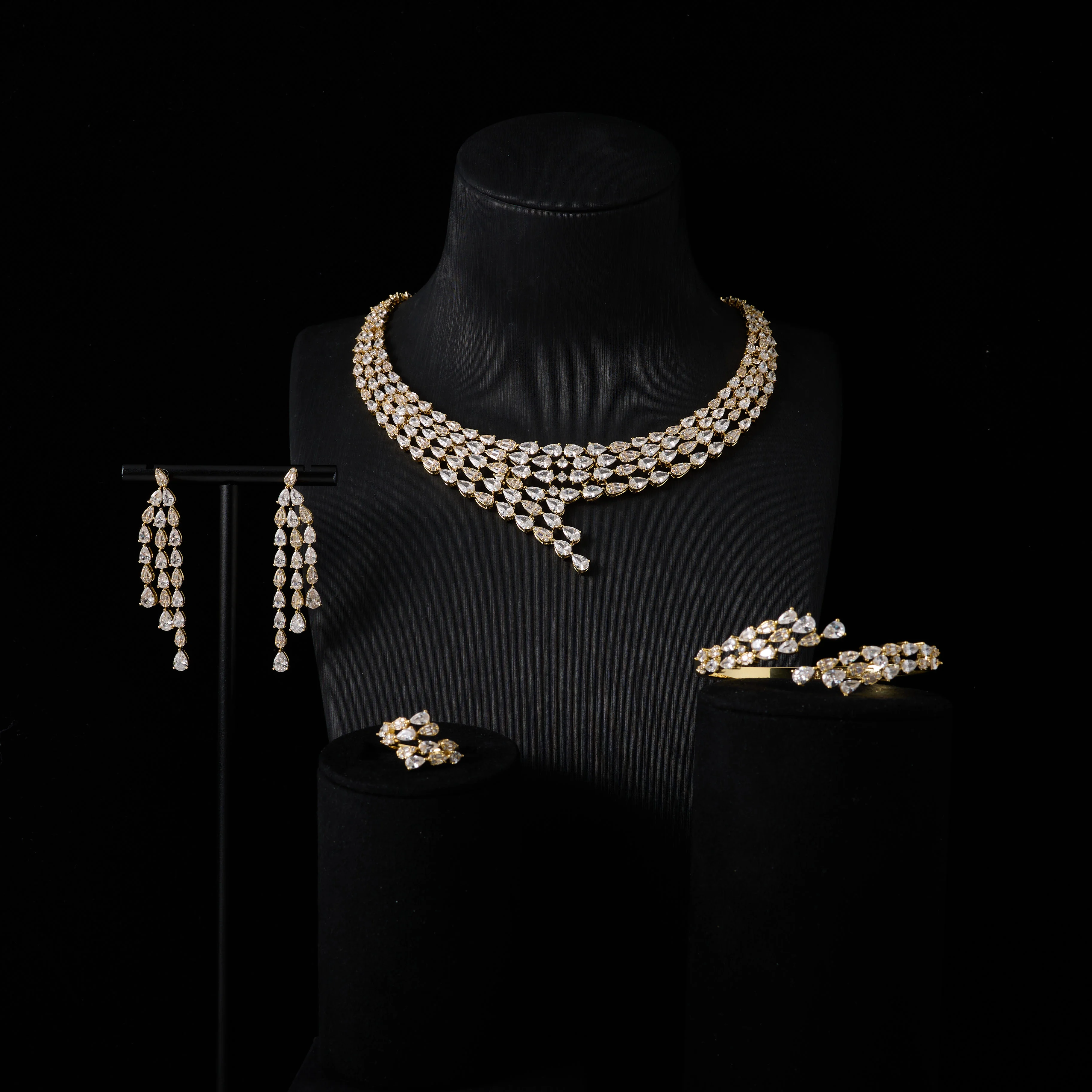 00046, роскошный свадебный комплект ожерелья с кубическим цирконием для женщин, комплекты ювелирных изделий в Дубае, свадебные и помолвочные мусульманские комплекты 00046, роскошный свадебный комплект ожерелья с кубическим цирконием для женщин, комплекты ювелирных изделий в Дубае, свадебные и помолвочные мусульманские комплекты