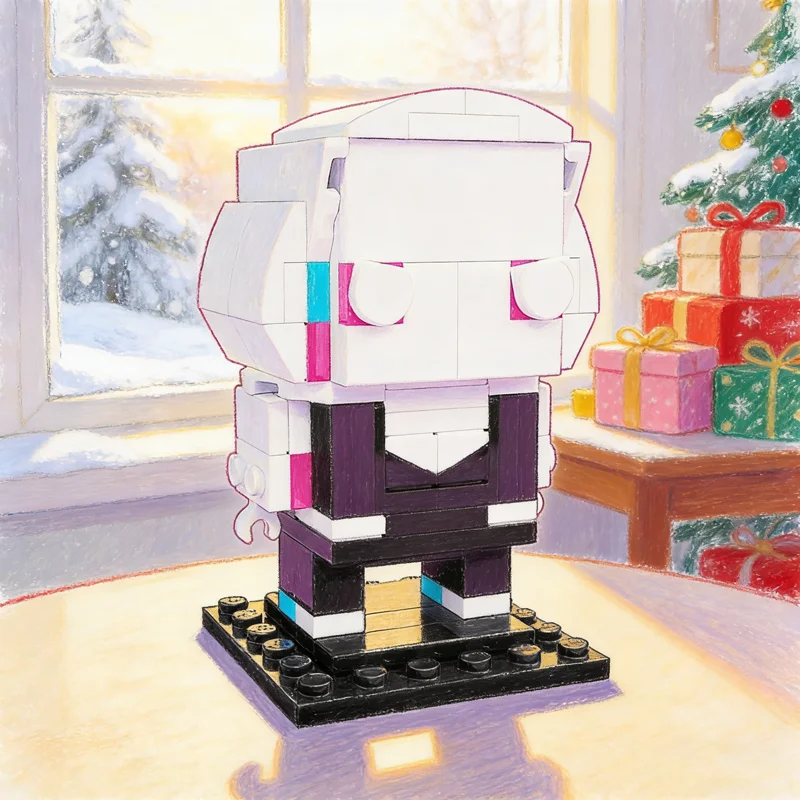 

122pcs MOC Spider Gwen Custom Brickheadz Model Building Blocks Architecture Christmas Gifts DIY Creative Idea Toys Brick