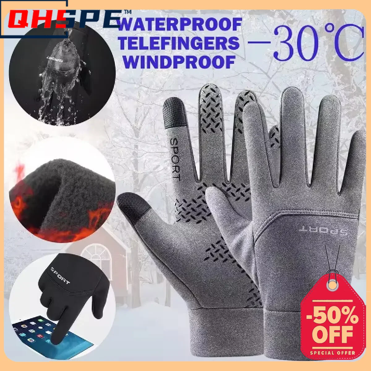 Winter Biker Gloves For Men Women Motorcycle Touchscreen Waterproof Warm Windproof Gloves Cycling Snowboard Driving Ski Sports