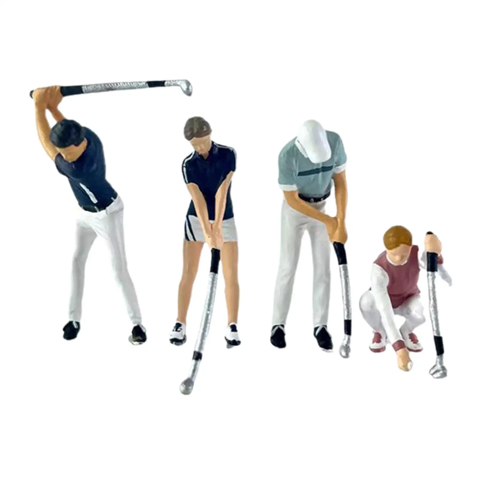 

4x 1:64 Hand Painted People Figures Desk Decor for Miniature Scene Dollhouse