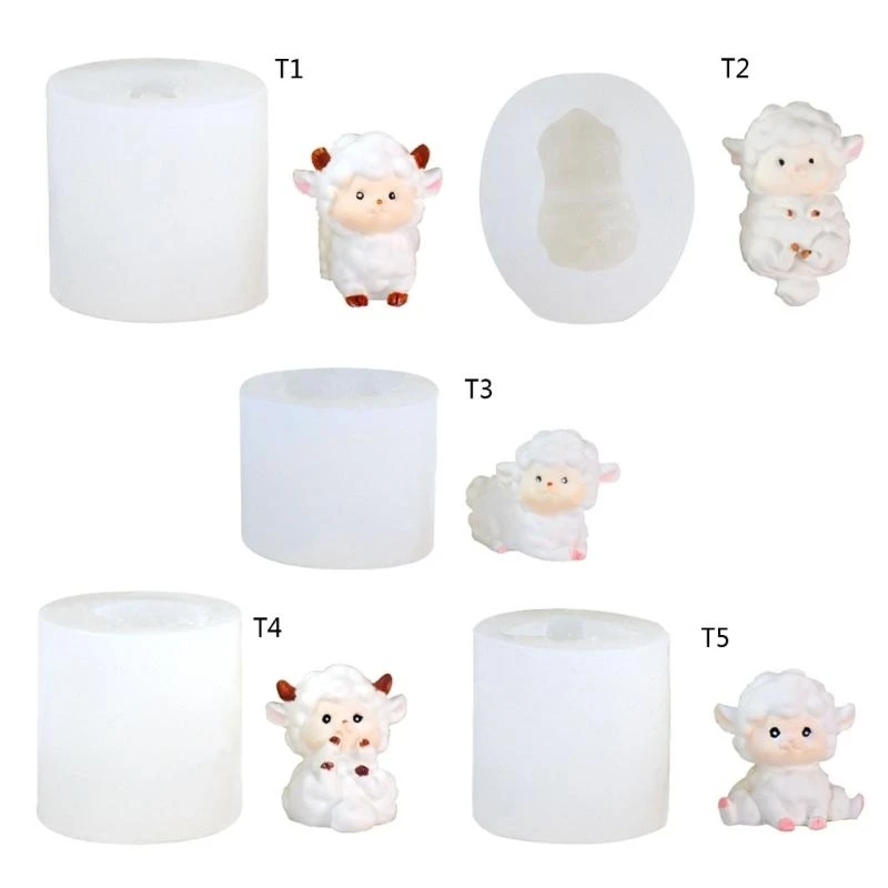 Mini Sheep Silicone Molds DIY Epoxy Resin Molds Table Ornament Mould Plaster Making Tool Easy to Clean