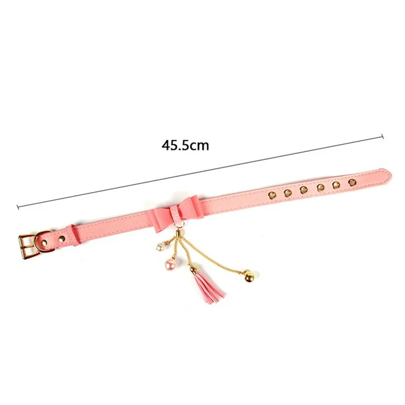 

High quality Role play Metal bell tassel Bondage Choker Collar For Women Girls Necklace Metal Leather Goth Anime Cosplay Gift
