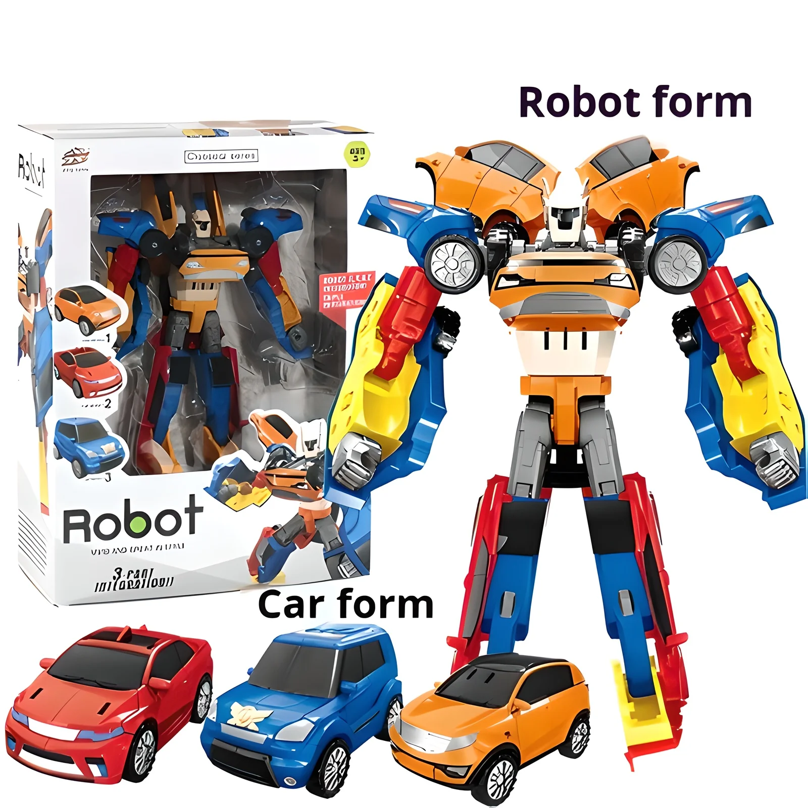 Brinquedo transformador de robô de carro modelo 3 em 1, figura de ação transformadora legal, ideal para brincadeiras e coleção de crianças