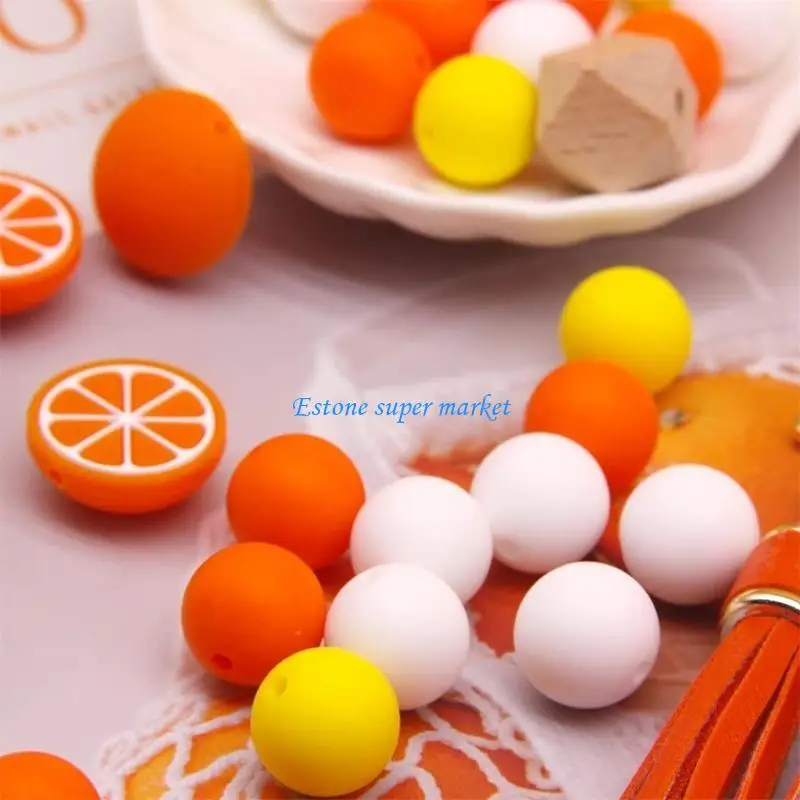 090b Candy Color Silicone Bead Baby Jewelry Acessórios DIY
