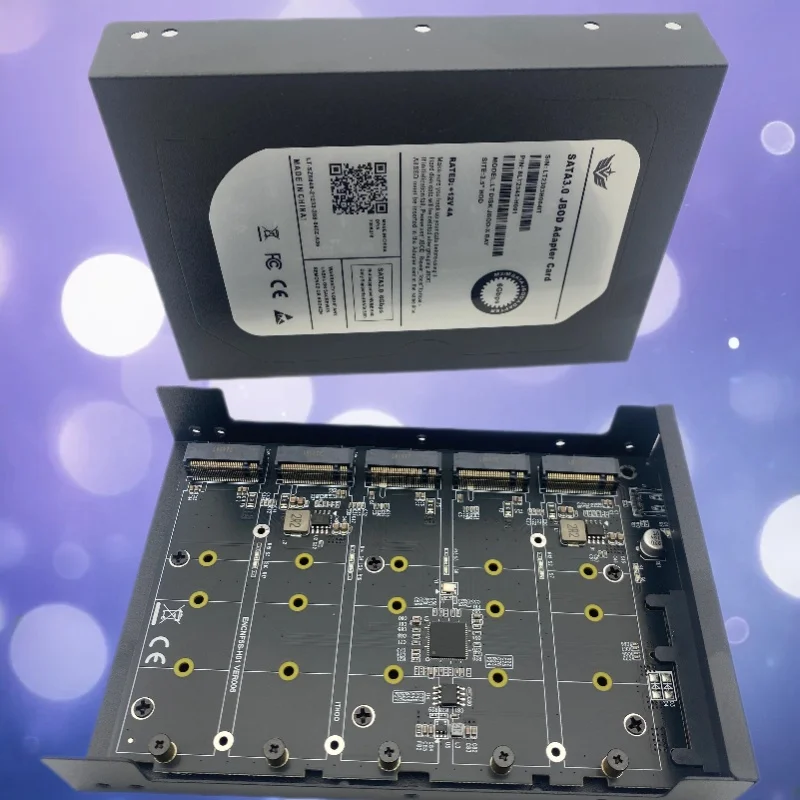 

4/5 Port B M Key M.2 SATA SSD to 3.5 inch SATA III Adapter Enclosure 6Gbps Speed for Server Desktop M2 NGFF to SATA Adapter Box