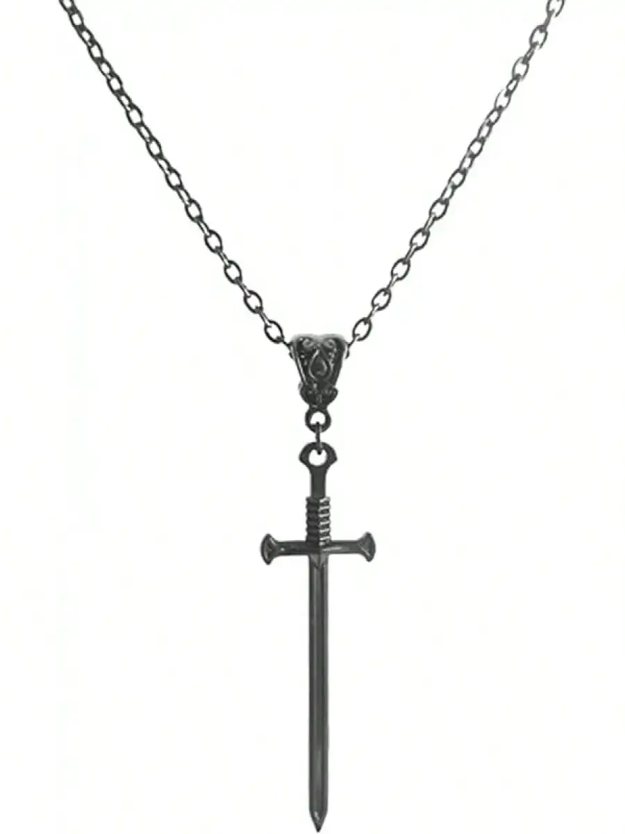 

Кулон-подвеска в виде черного меча, готическое украшение в стиле панк для женщин