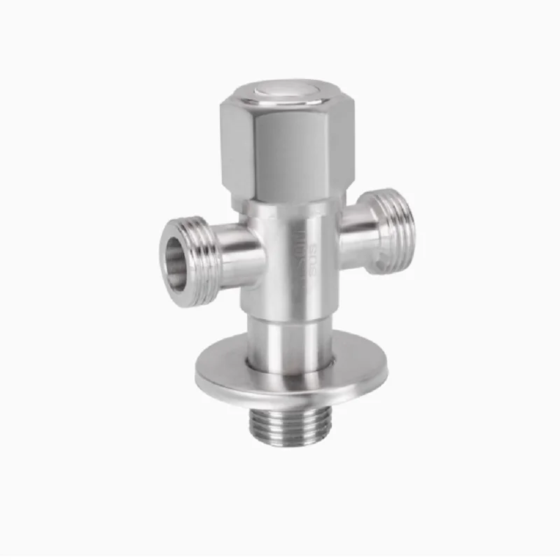 Cheap Price Industrial Stainless Steel SUS304 90 degree kitchen Three-way Toilet Bathroom kitchen Stop Angle Valve 1/2