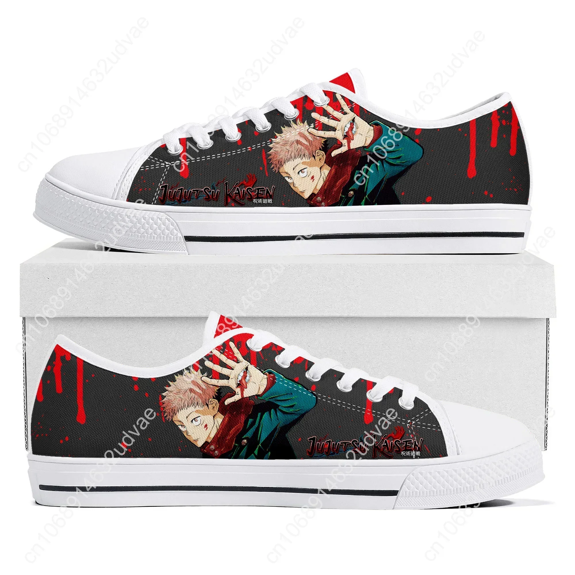Jujutsu Kaisen Itadori Yuji Low Top Sneakers High Quality Mens Womens Teenager Canvas Sneaker Couple Casual Shoes Custom Shoe