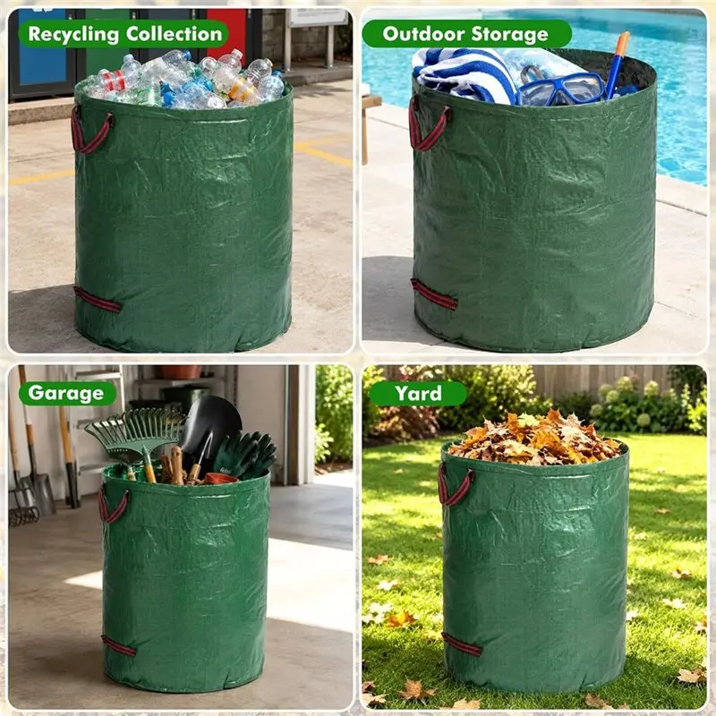 DT19-Foldable Heavy-Duty Garden Bags 72 Gallon Lawn And Leaf Bags For Leaves, Grass Clippings And Lawn Debris