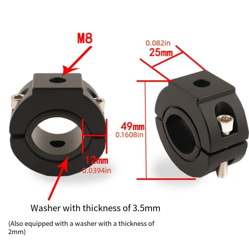 Motorcycle External Spotlight Bracket 18-32mm Tube Clamp For Electric Bike Bumper Guard Rail Modification Lamp Holder 1pc