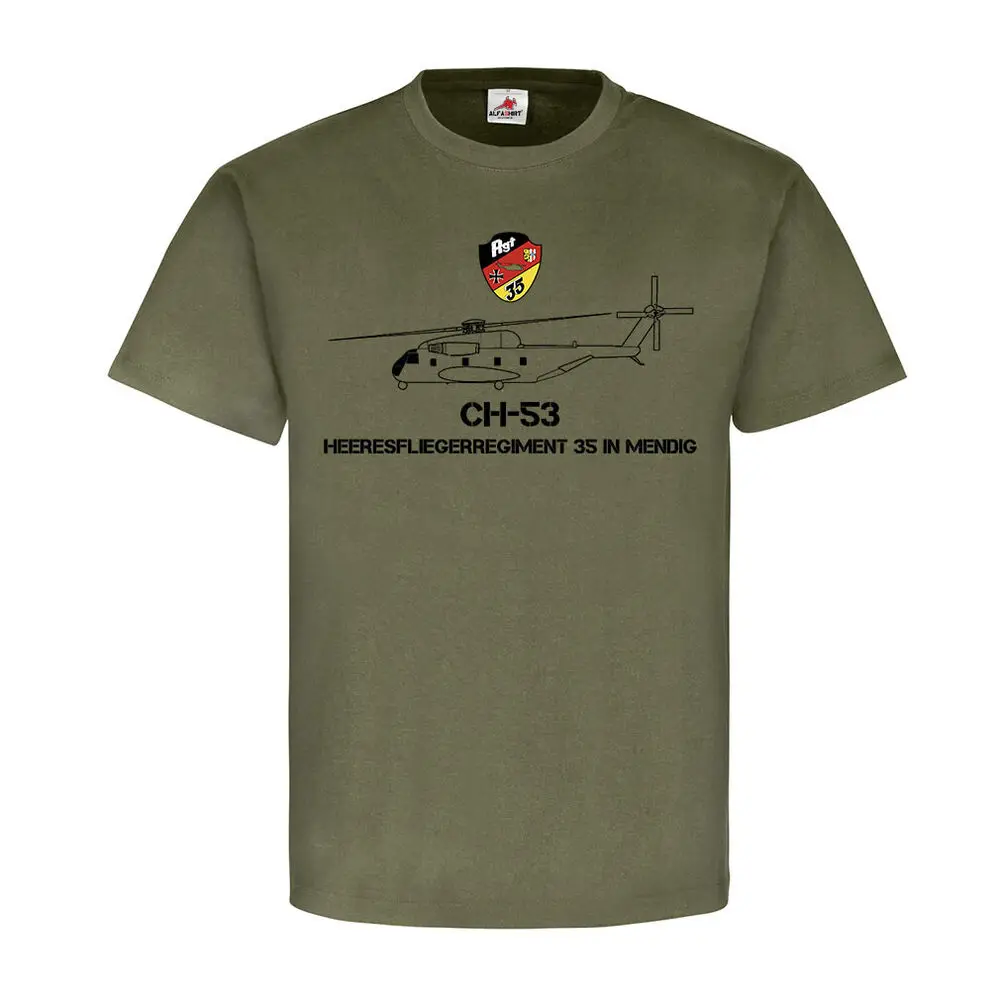 Bundeswehr Army Air Corps 35 Badge CH-53 Helicopter T-Shirt 100% Cotton O-Neck Short Sleeve Casual Mens T-shirt Size S-3XL