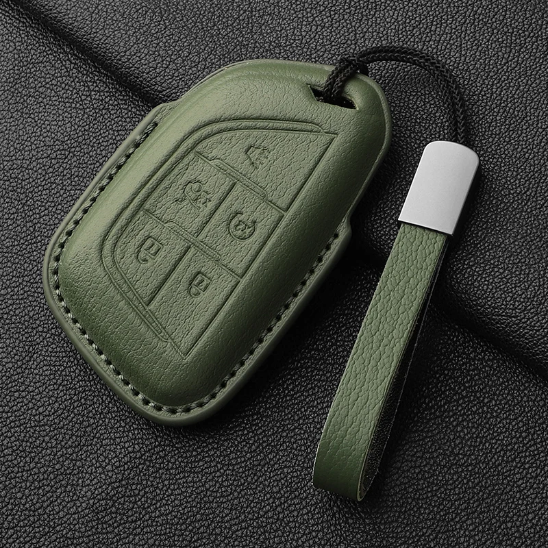 

Чехол для автомобильного ключа из козьей кожи для Cadillac Escalade CT4 CT5 CT4-V C8 Corvette 2019 2020 2021 2022, защитный чехол для автомобильного ключа