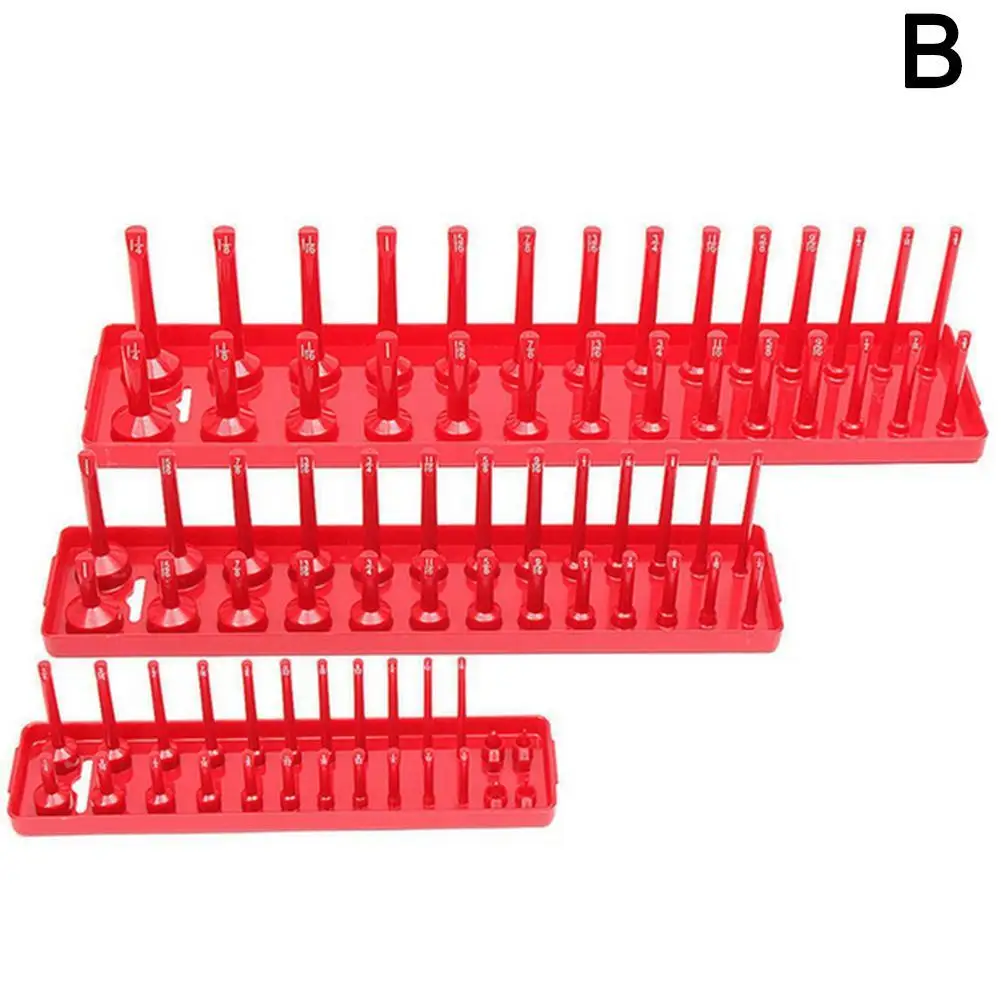 Imagem -04 - Luva de Plástico para Soquete Métrico Armazenamento Rack Bandeja de Garagem Organizador do Soquete Sae Home Tool