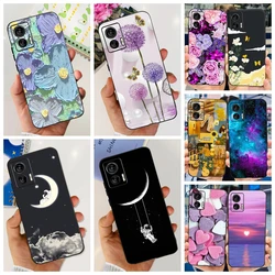 For Motorola Edge 30 Neo Case Cute Fashion Flower Astronaut Slim TPU Soft Black Cover For Moto Edge 30 Lite Fundas Edge30 Bumper