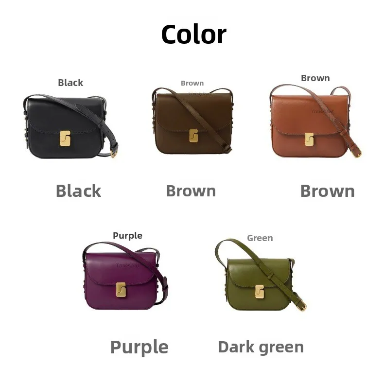 Tofu-Tasche Französische Nischenfrauentasche Kopfschicht Cuir de Vache Petit Sac Carré Premium Sensation une épaule Sac à Bandoulière schräg – Detail 11