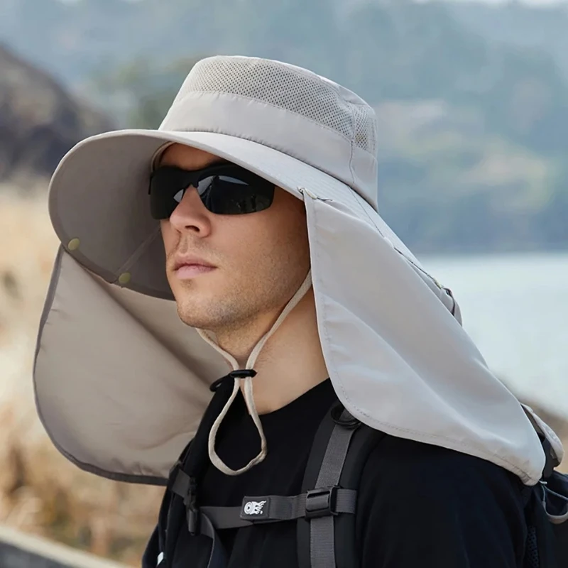Fishing Hat Summer Neck Protection Sun Protection Outdoor Face Covering Sun Hat Oversized Brim Shawl Fisherman's Hat
