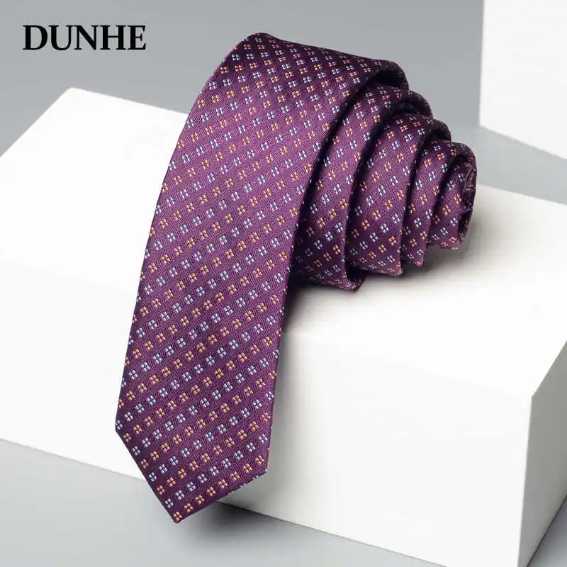 

Trendy Korean Style Narrow Version 5CM Tie For Male and Female Students Shirt Accessories Host emcee Purple Floral Hand Tied Tie