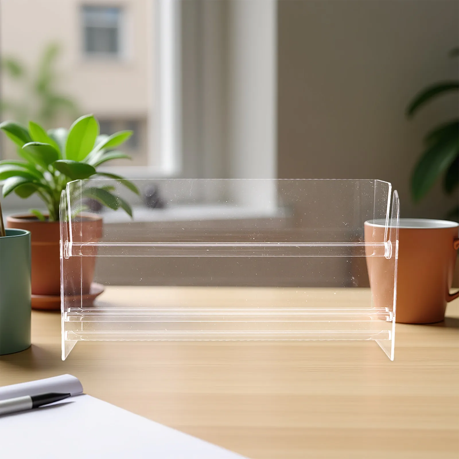 adjustable-acrylic-label-roll-holder-stand-for-sticker-rolls-clear-desk-organizer-kitchen-retail-countertop-sticker-dispenser