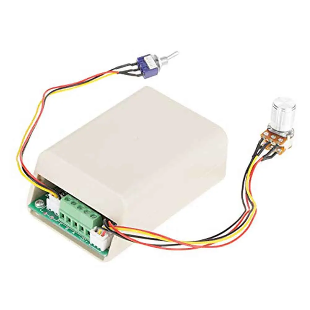 

Brushless DC speed regulator for threephase hard disk motor 5 to 36V with current protection and potentiometer control