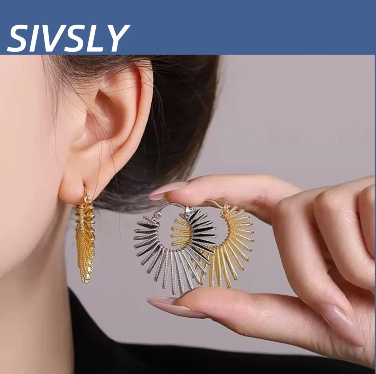 

Luxury high-end temperament heart-shaped earrings exaggerated personality ear ornaments in hot sale in Europe and America