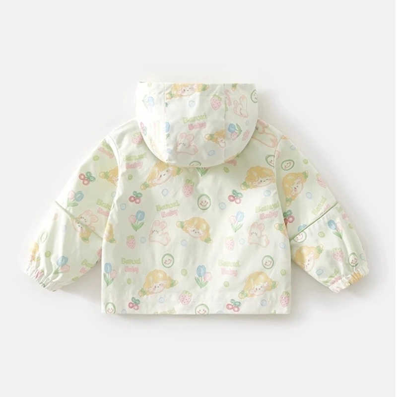 سوبر لطيف سترة واقية جاكيتات للطفل الفتيات ربيع الخريف سستة مقنعين معاطف يندبروف أبلى ملابس الأطفال 1-4Y