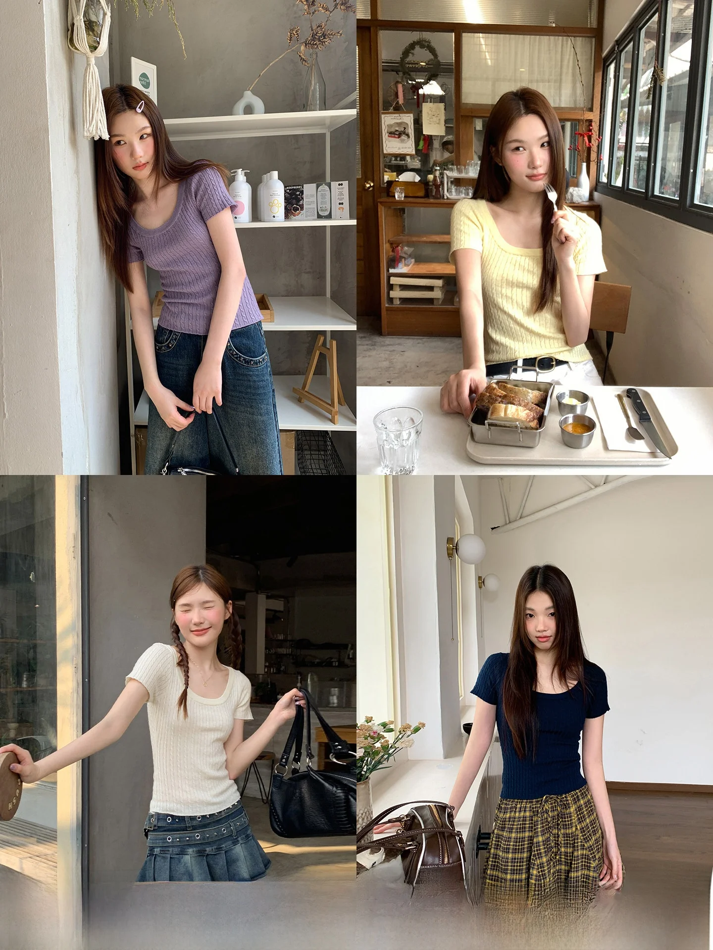 

Casual Style Knitted Short Sleeve Sweater Large round Neck Twist Texture Women's Fashion Top Polyester Acrylic Wool Blend Sum...