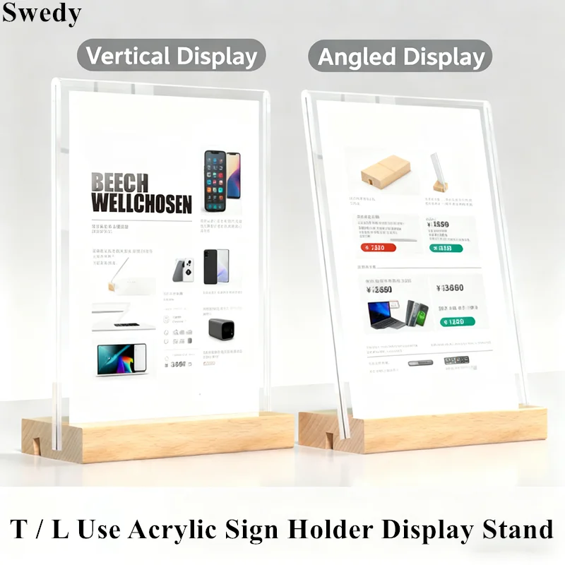 

A5 148x210 мм T/L Используйте двухсторонний акриловый настольный держатель для вывески, подставка для настольного меню, держатель для флаеров, подставка для ценных этикеток, держатель для бумаги