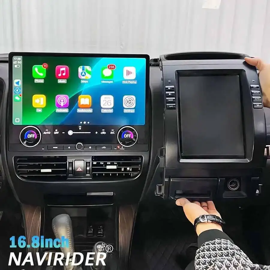 

16,8-дюймовый сенсорный экран с CarPlay, GPS, видеоплеером и мультимедиа для Toyota Prado 120 2002-2009, для Lexus GX470, Android 13, автомобильная магнитола