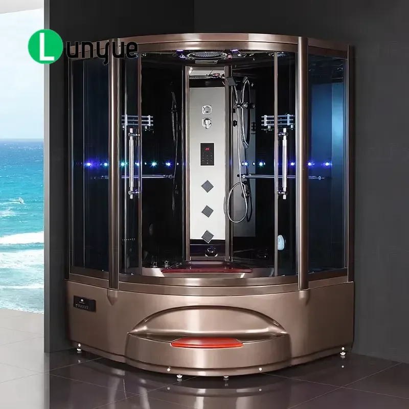 Portable Glass Sliding Door Corner Sauna Steam Shower Room Bathroom Steam Box Compact Design Easy Installation Home Spa