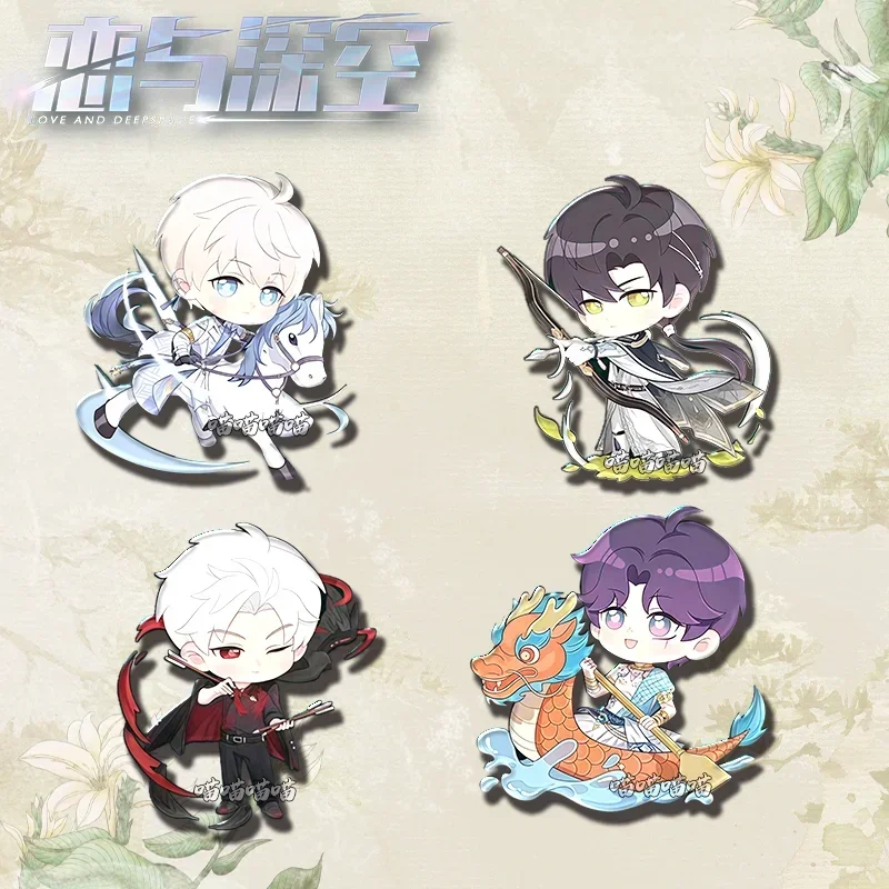 Game Anime Zayne Xavier Rafayel Love and Deepspace Sylus Qin Che Acrylic Backpack Button Pin Bookbag Brooch Clothes Collar Badge