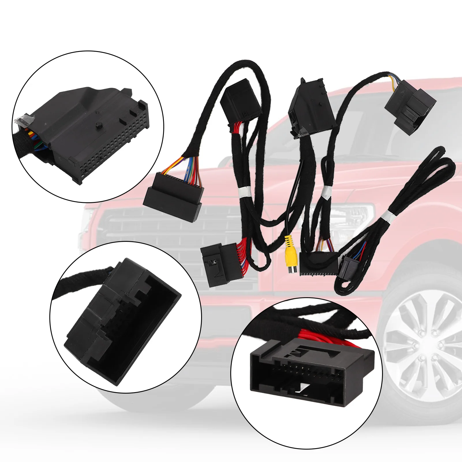 HC3Z 19A387 B Arnés de conversión PNP de 4 pulgadas a 8 pulgadas ABS antienvejecimiento profesional negro resistente al desgaste para actualización SYNC 1 a SYNC 3