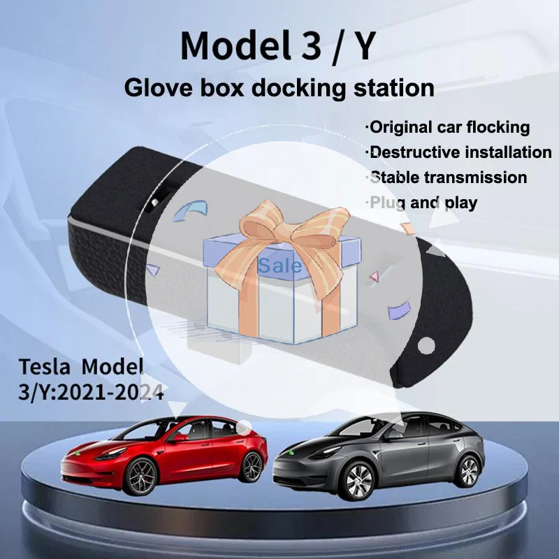 USB-концентратор Juniper и зарядное устройство в док-станции для перчаточного ящика для Tesla Model 3Y 3+Y