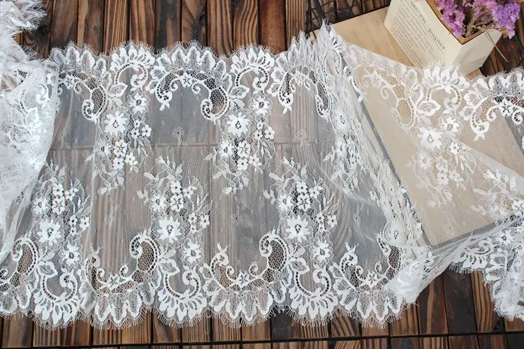 Eyelash Lace Trim for Clothes, Chantilly Fabrics Accessories, DIY Embroidery, Sewing Crafts, Emerald, White Black, French Lace f