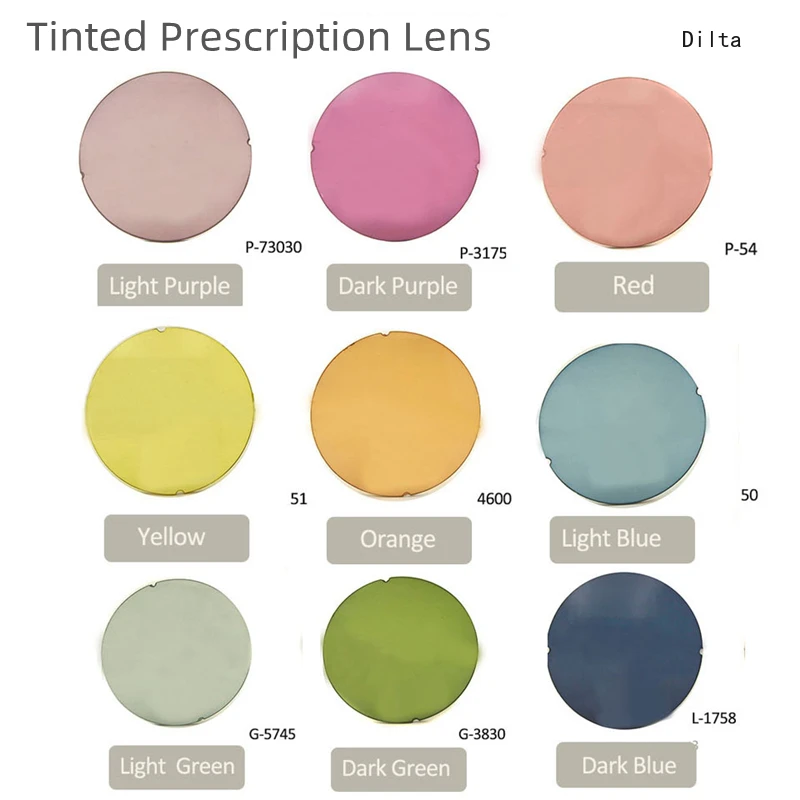 

2 pcs ,Color Prescription Lens CR-39 Resin Dyeing Lens Myopia Optical Tinted Lenses Anti-UV 1.56,1.61,1.67