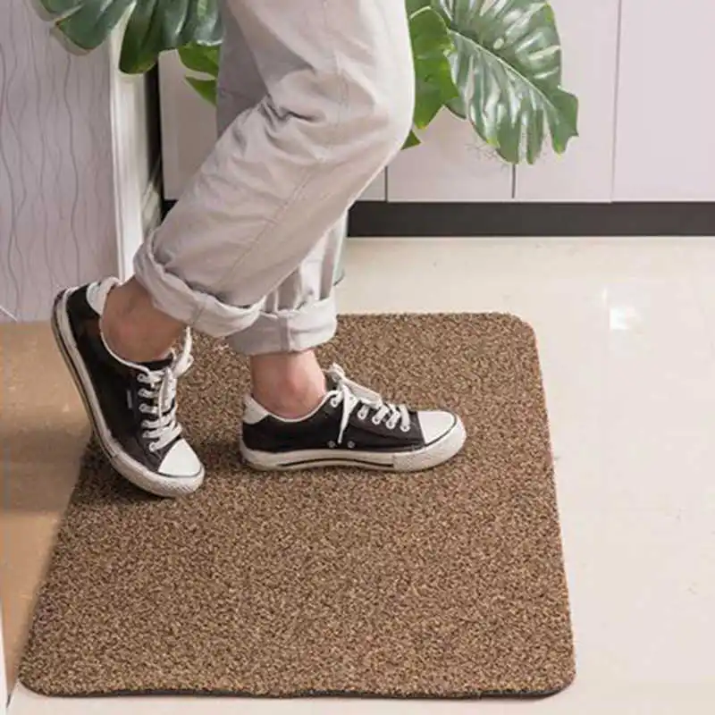 Shoe Clean Door Mat Doormat 40x60cm Polyester Fiber TPR Rubber Anti-Slip Hallway Floor Carpet Indoor Rug Home Decoration