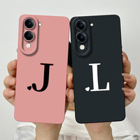For Vivo Y29s Y04 Case 2025 Cue Initial Letters Soft Liquid Silicone Shockproof TPU Back Cover For VivoY04 VivoY29s Phone Case