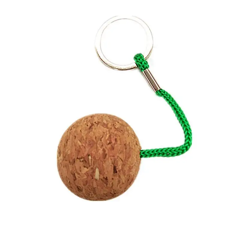 35mm schwimmender Korkball-Schlüsselanhänger, ultraleicht, 7 Farben, Holz-Schlüsselanhänger, Segelboot-Schwimmkörper, schwimmfähiger Seil-Schlüsselring, Kajak-Zubehör – Detail 4