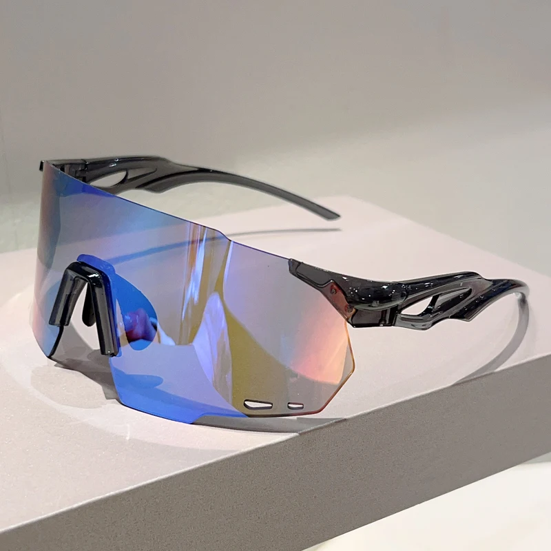 KAMMPT Rimless Oversized Goggle Men 2025 New Wrapped Round Mirror Sports Sunglasses Trendy Outdoor Cycling Protective Shades