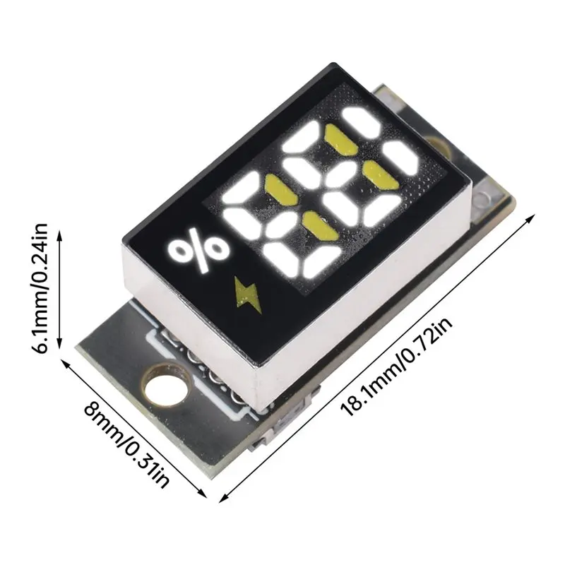 DTB7 Mini Battery Level Indicator Module 1S Lithium Battery Percentage Display Meter Power Monitor Board for DIY