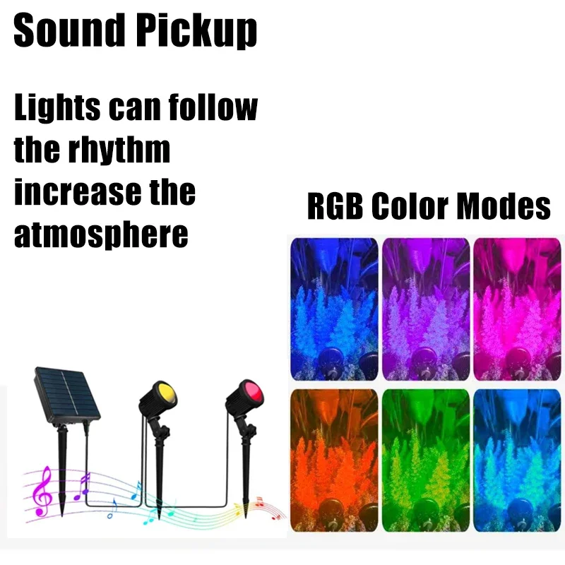 3000K/RGB الشمسية مصباح ليد في الهواء الطلق الأضواء الشمسية الشمسية مصباح حديقة في الهواء الطلق IP65 مقاوم للماء الطاقة الشمسية ضوء الجدار الخفيفة
