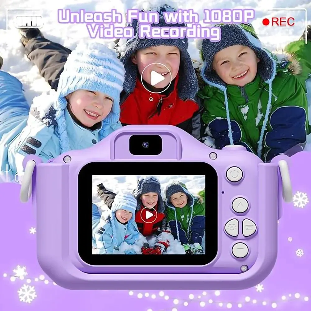 Детская камера Unicorn HD, игрушки, двойная фронтальная и задняя камера, видеокамера для селфи, подходит для детей 3-12 лет, подарок на день рождения