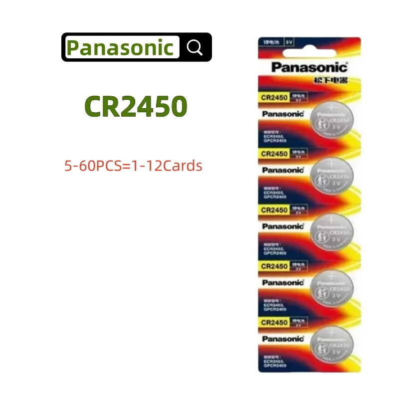 NEW Panasonic CR2450 battery 3V Lithium Button cell 700mAh CR 2450 5029LC DL2450 BR2450 Cell Coin Battery for Watch toys