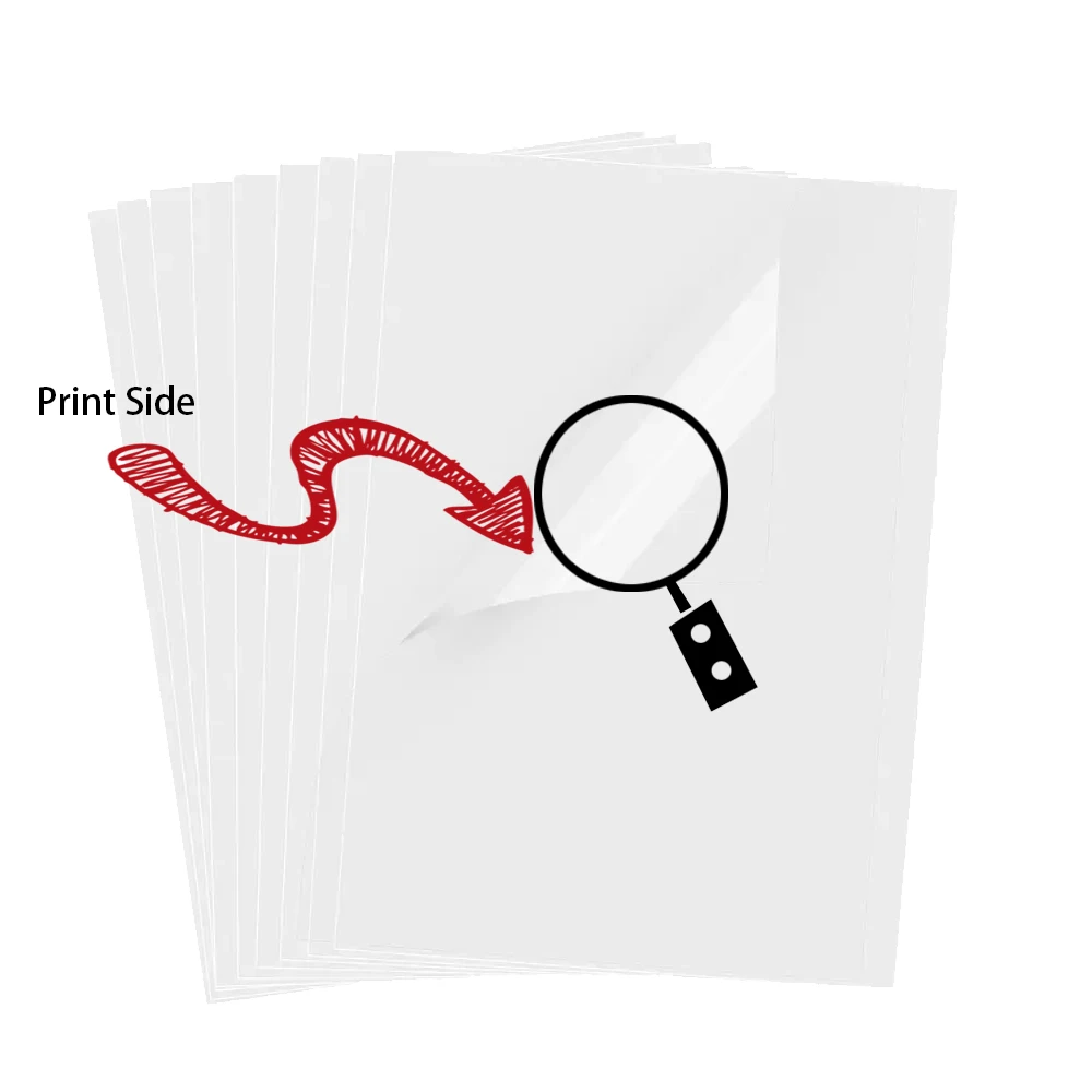 インクジェットプリンター用高解像度DIYデザインカップ、a4水スライディング転送印刷可能紙、透明ステッカー、透明