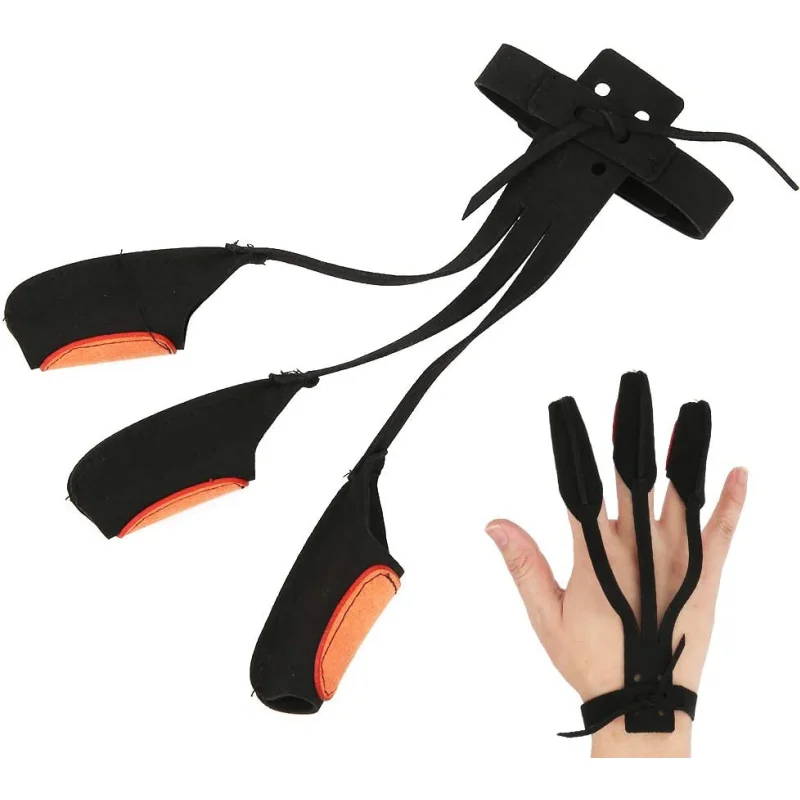 Archery Three Fingers Protective Gloves for Shooting Hunting Breathable Bow Arrow Finger Guard Outdoor Sports Shooting Equipment