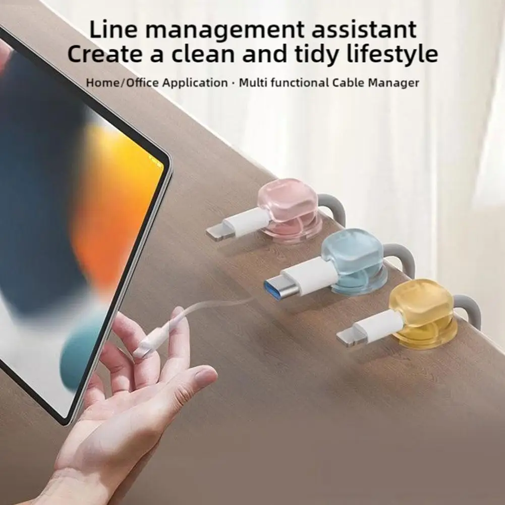 Kleurrijke magnetische kabelclip-organizer voor kabelbeheer onder het bureau - Universele kabelhaspel met glad acrylontwerp O5F5