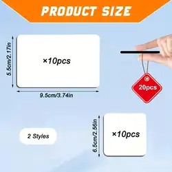 20pcs Sublimation Magnet Blanks Refrigerator Magnets Fridge Soft Magnet Sticker Blanks Products for DIY Home Kitchen Decorative