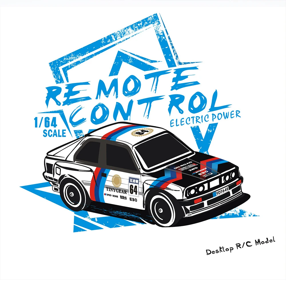 

RC TinyGear 1/64 RTR Mini RC Remote Control Car Desktop Simulation Rear Drive Flat Sports Car Racing Car