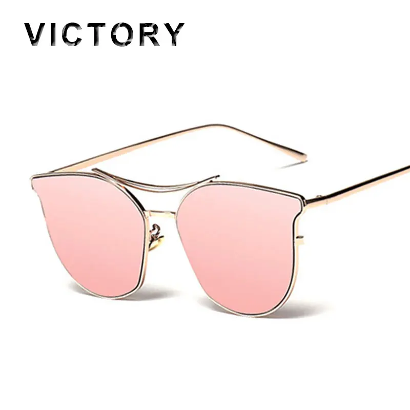 Victorylip Cat Eye Mirror Sunglasses Women or Men Metal Frame Candisgy 2023 New Arrival Fashion Cheap Eyeglasses