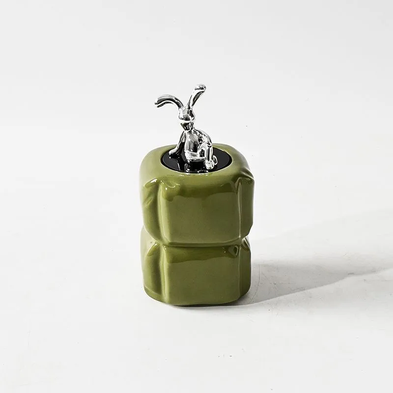 Ceramic Toothpick Box Creative Ice Cube Shaped Toothpick Tube Desktop Storage Toothpick  Cotton Swab Dental Floss Storage ZI839