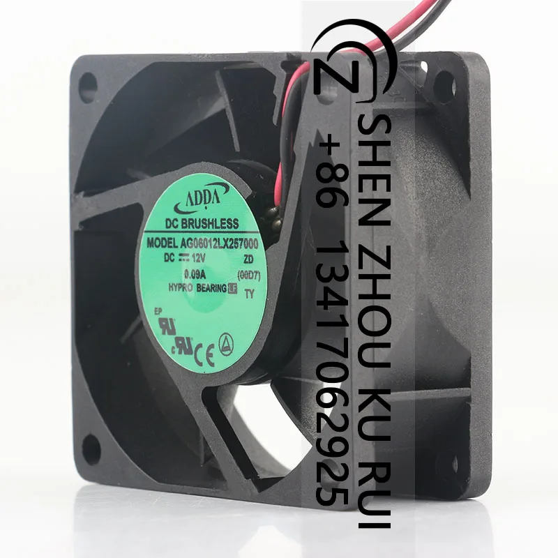 

Корпусный вентилятор AG06012LX257000 DC 12 В 0,09 А ADDA 6025, двухпроводной инверторный охлаждающий вентилятор корпуса 60X60X25 мм 6 см